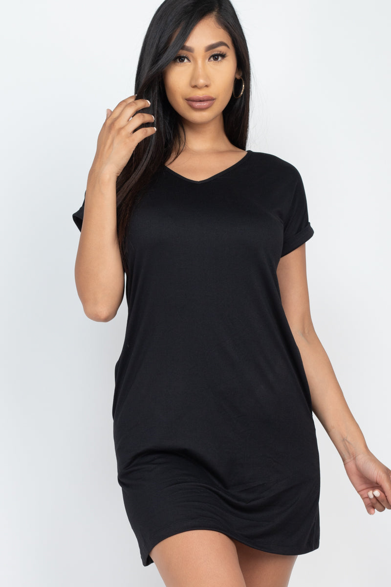 Cap Sleeve Pocket Mini Dress (CAPELLA)-6