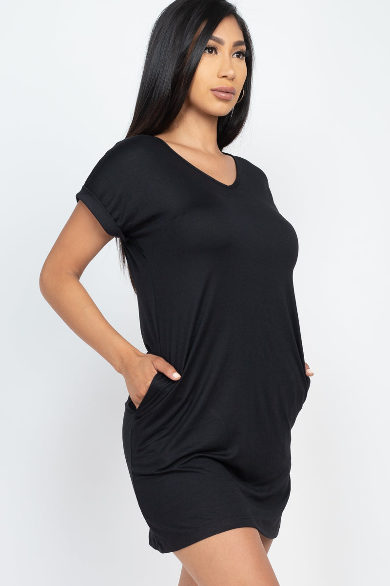 Cap Sleeve Pocket Mini Dress (CAPELLA)-7