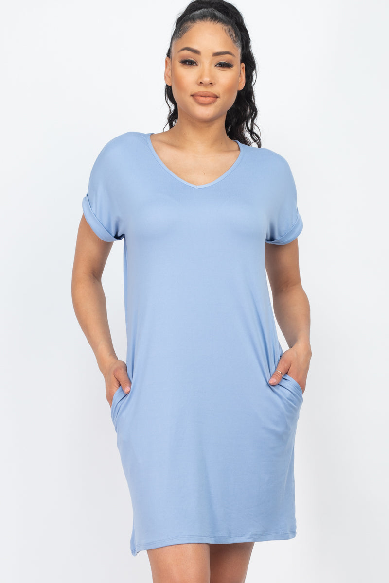 Cap Sleeve Pocket Mini Dress (CAPELLA)-14