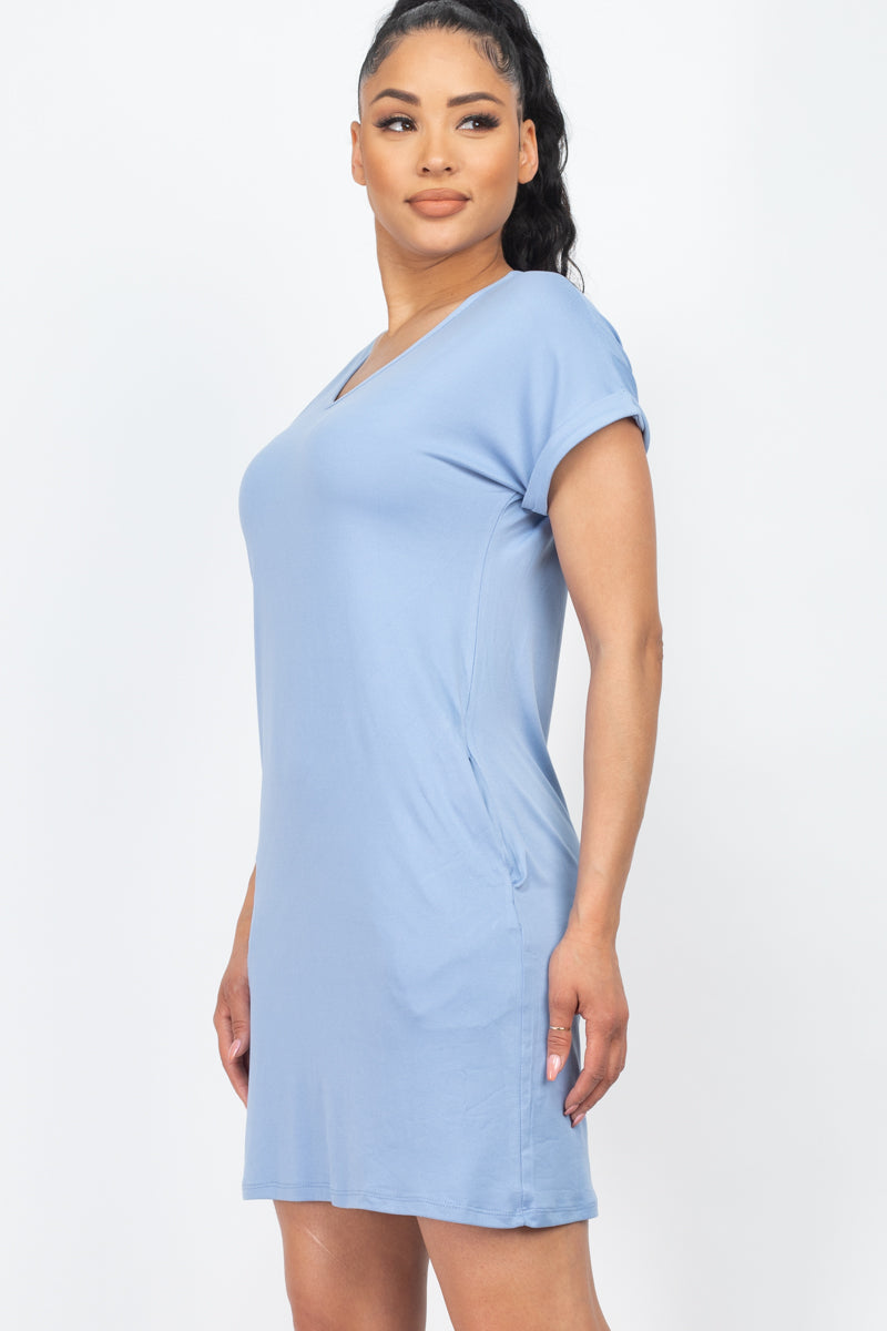 Cap Sleeve Pocket Mini Dress (CAPELLA)-15
