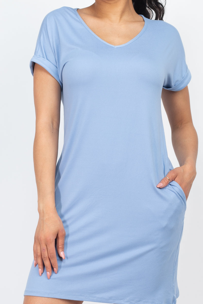 Cap Sleeve Pocket Mini Dress (CAPELLA)-17