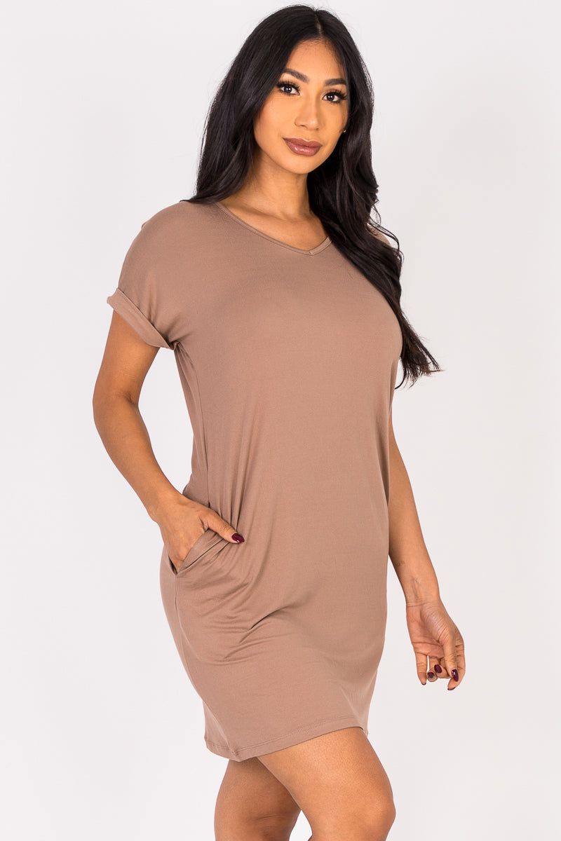 Cap Sleeve Pocket Mini Dress (CAPELLA)-19