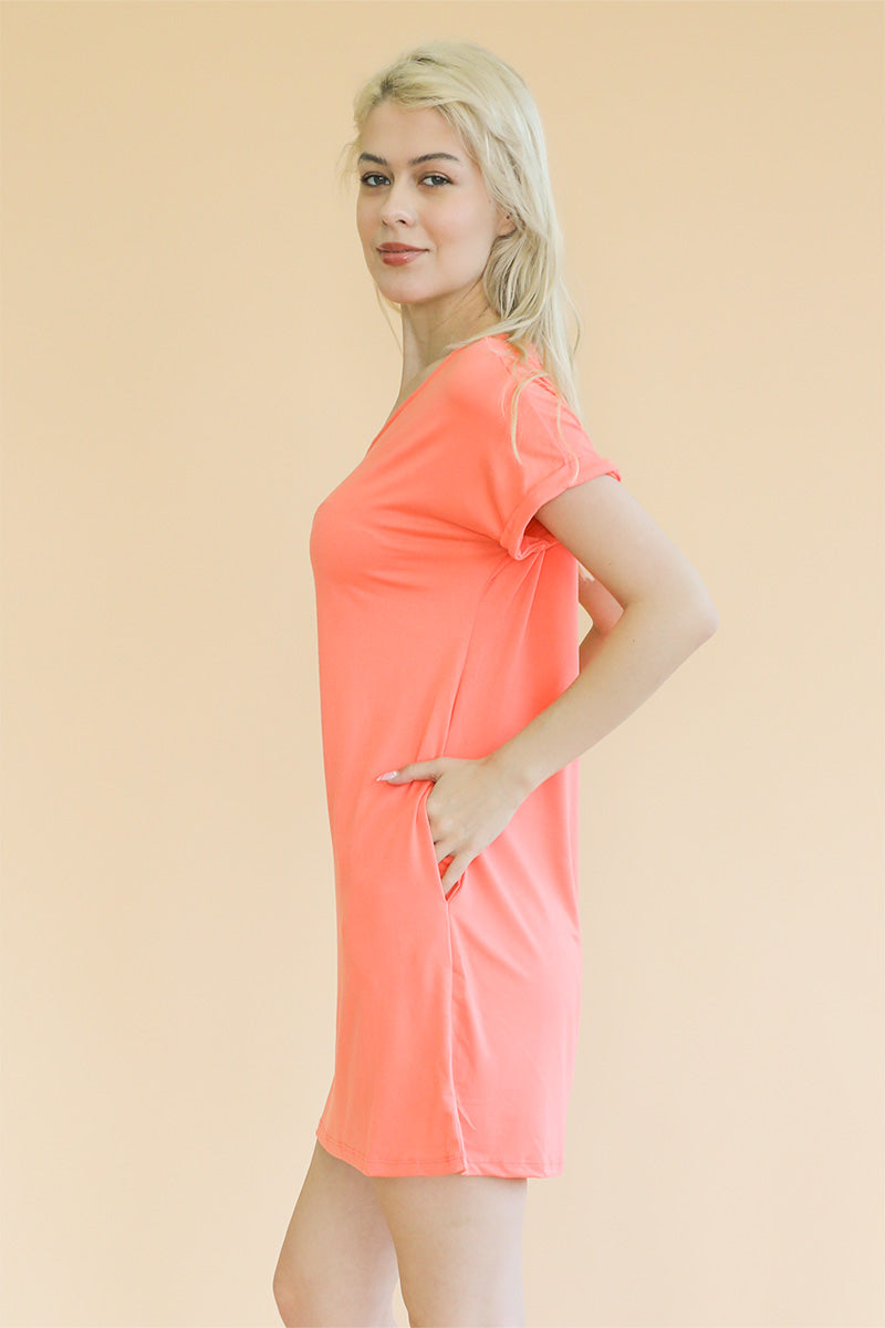 Cap Sleeve Pocket Mini Dress (CAPELLA)-1