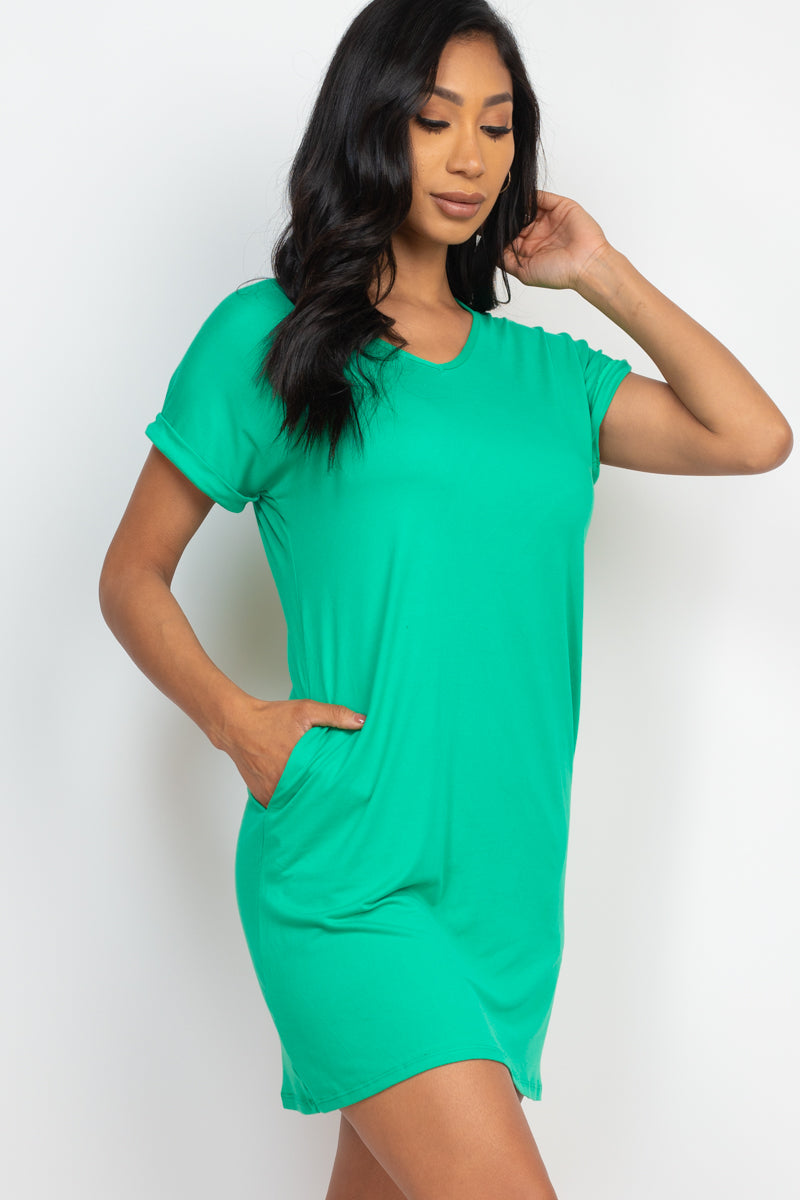 Cap Sleeve Pocket Mini Dress (CAPELLA)-72