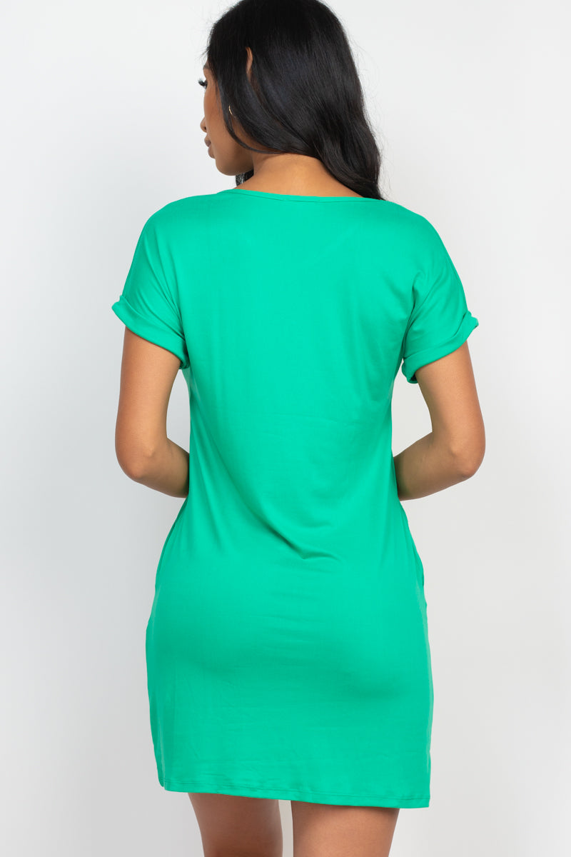 Cap Sleeve Pocket Mini Dress (CAPELLA)-73