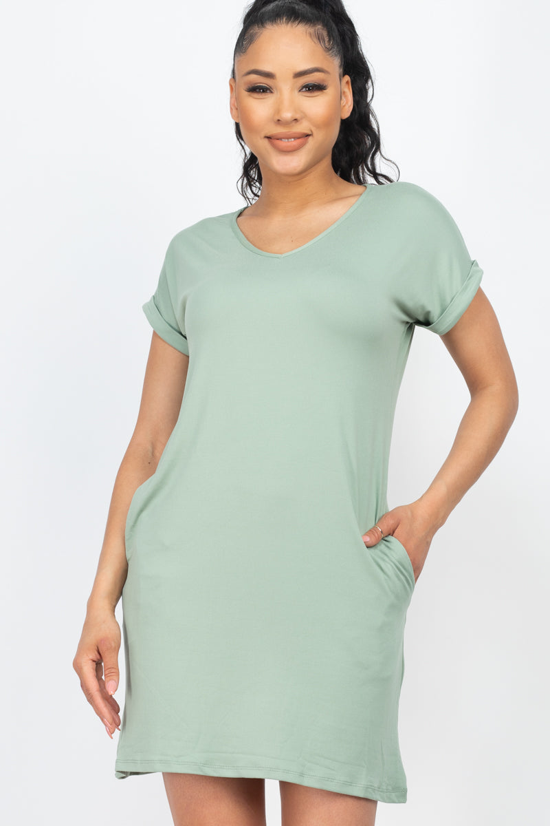 Cap Sleeve Pocket Mini Dress (CAPELLA)-22