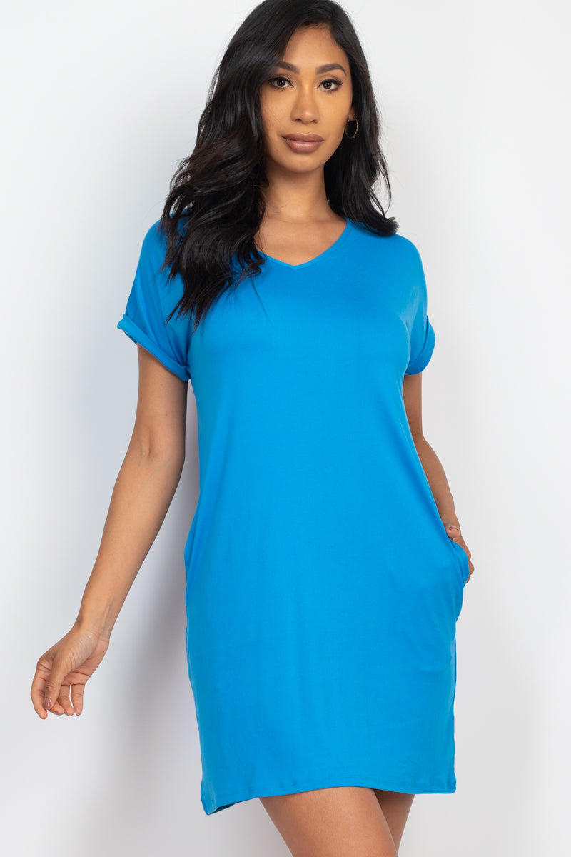 Cap Sleeve Pocket Mini Dress (CAPELLA)-26