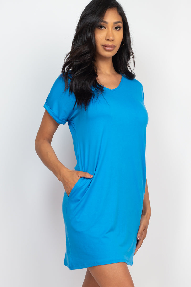 Cap Sleeve Pocket Mini Dress (CAPELLA)-27