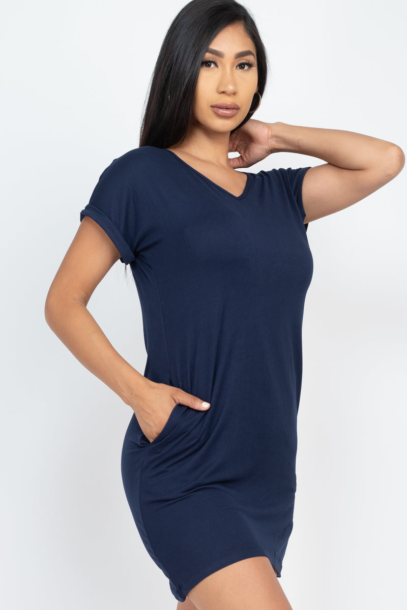 Cap Sleeve Pocket Mini Dress (CAPELLA)-31