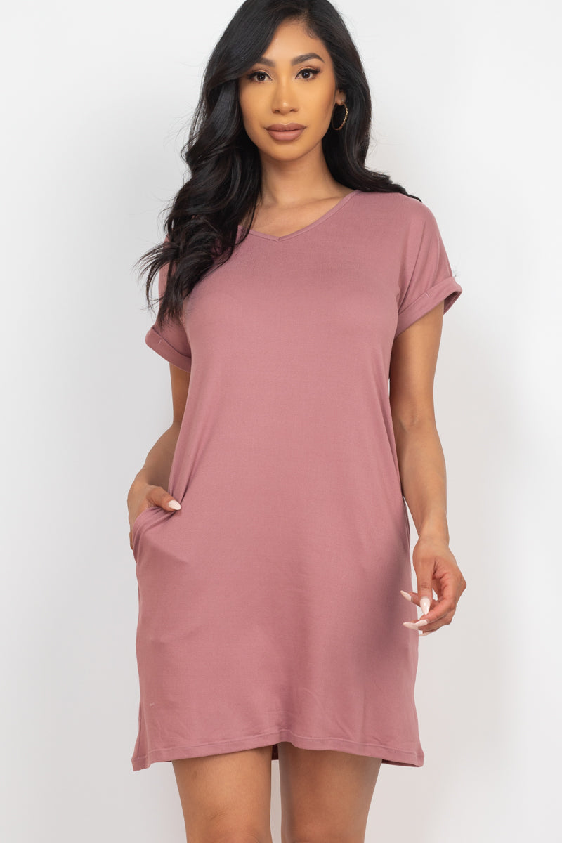Cap Sleeve Pocket Mini Dress (CAPELLA)-34