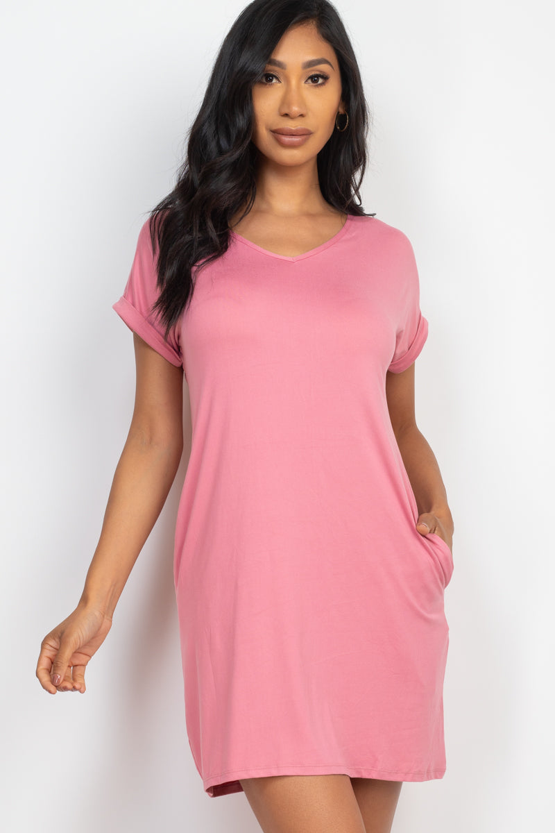 Cap Sleeve Pocket Mini Dress (CAPELLA)-42