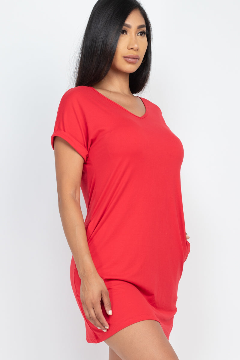 Cap Sleeve Pocket Mini Dress (CAPELLA)-47