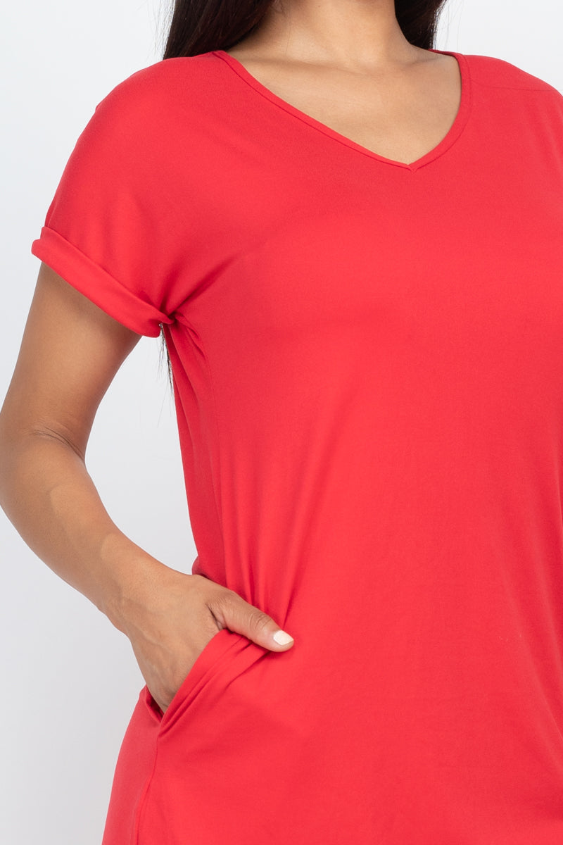 Cap Sleeve Pocket Mini Dress (CAPELLA)-49