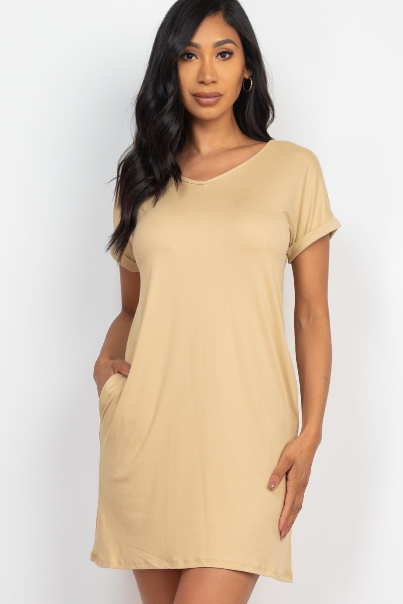 Cap Sleeve Pocket Mini Dress (CAPELLA)-50