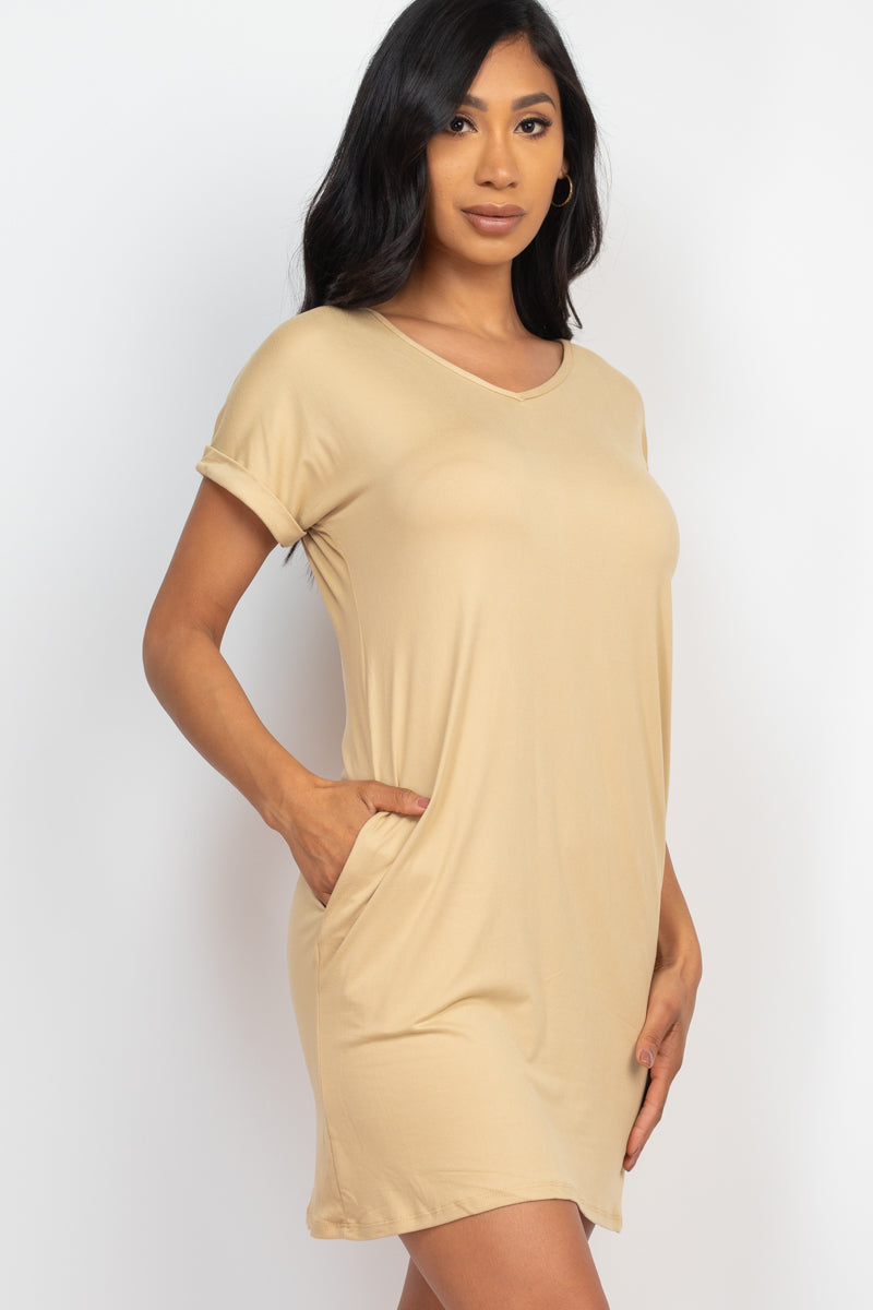 Cap Sleeve Pocket Mini Dress (CAPELLA)-51