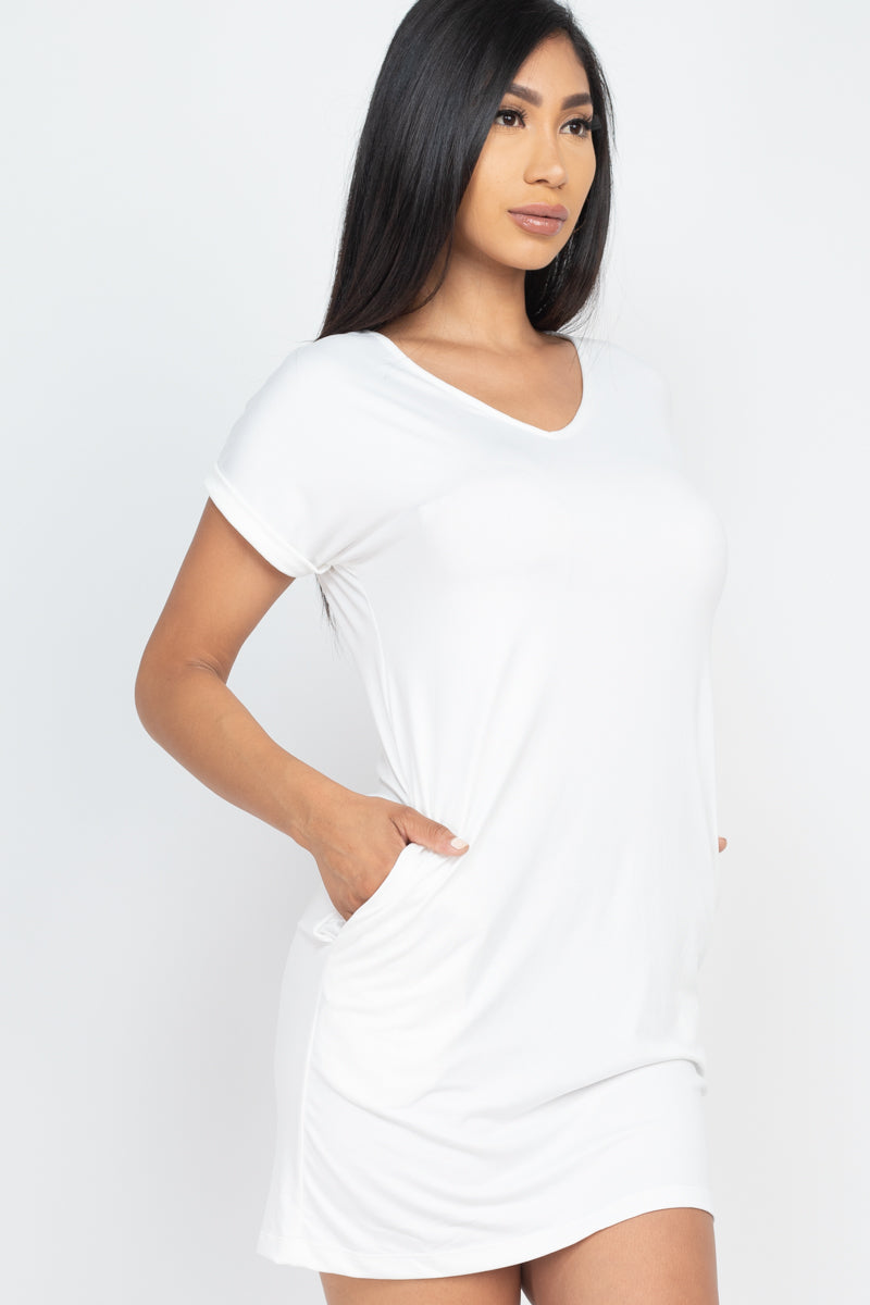 Cap Sleeve Pocket Mini Dress (CAPELLA)-67