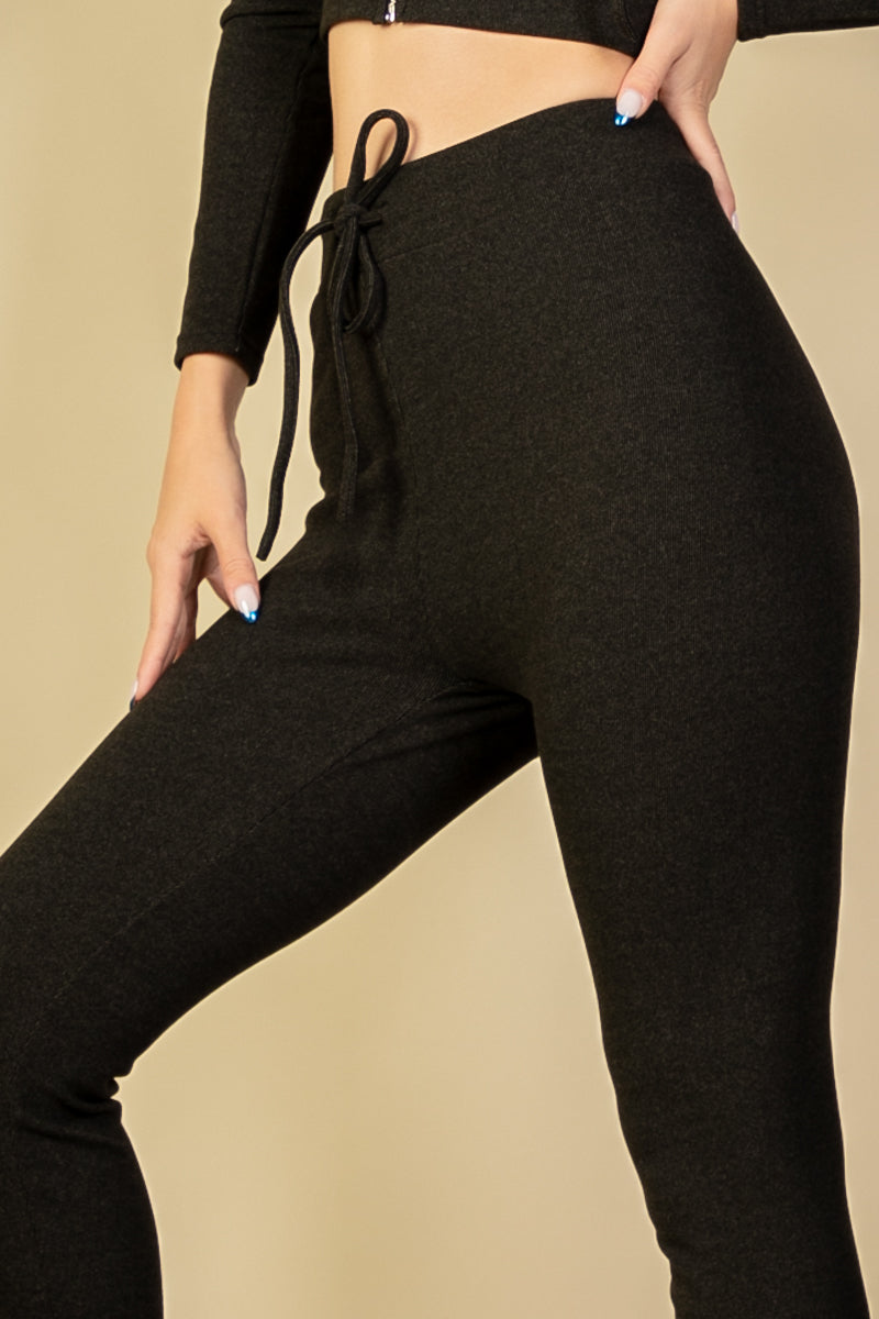 Ribbed Tie Front Leggings (CAPELLA)-8