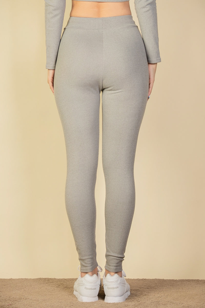 Ribbed Tie Front Leggings (CAPELLA)-2