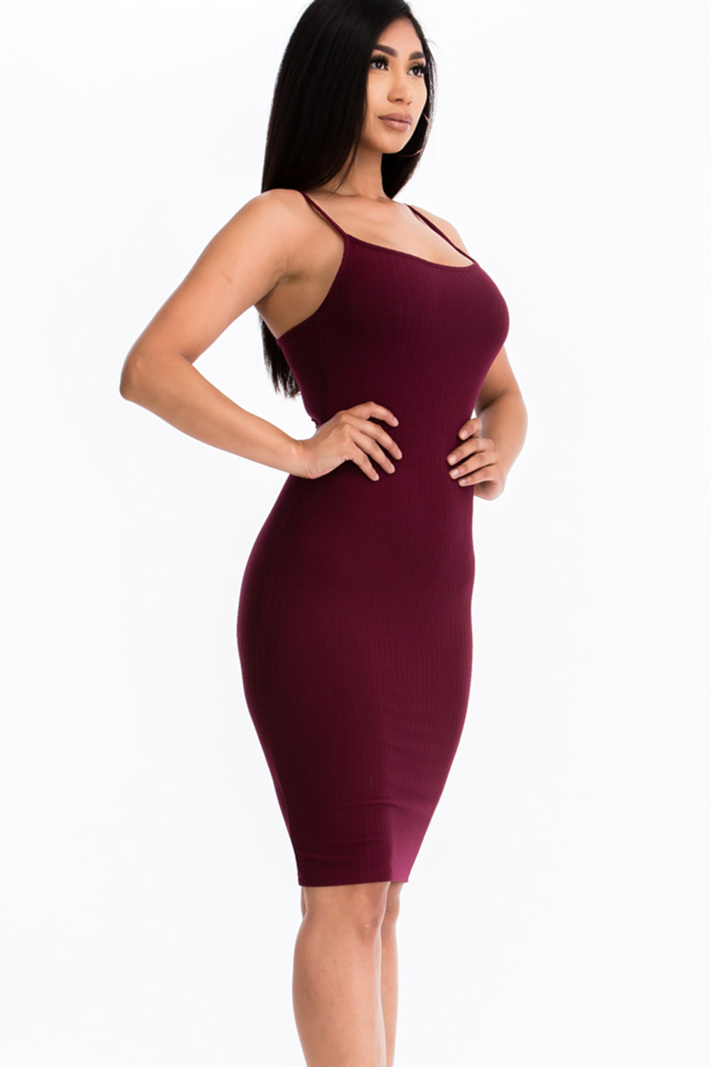 Ribbed Cami Soft Bodycon Dress (CAPELLA)-31