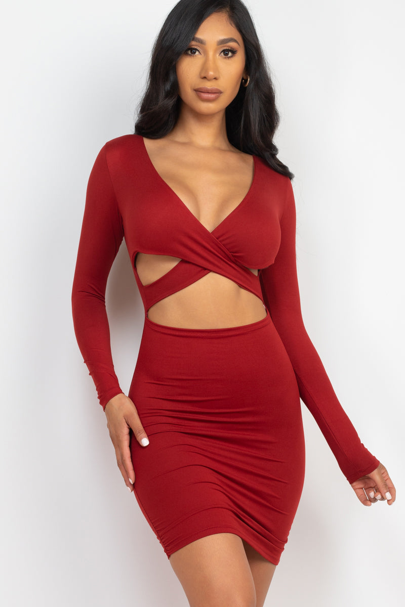 Crisscross Cutout Front Mini Dress (CAPELLA)-20