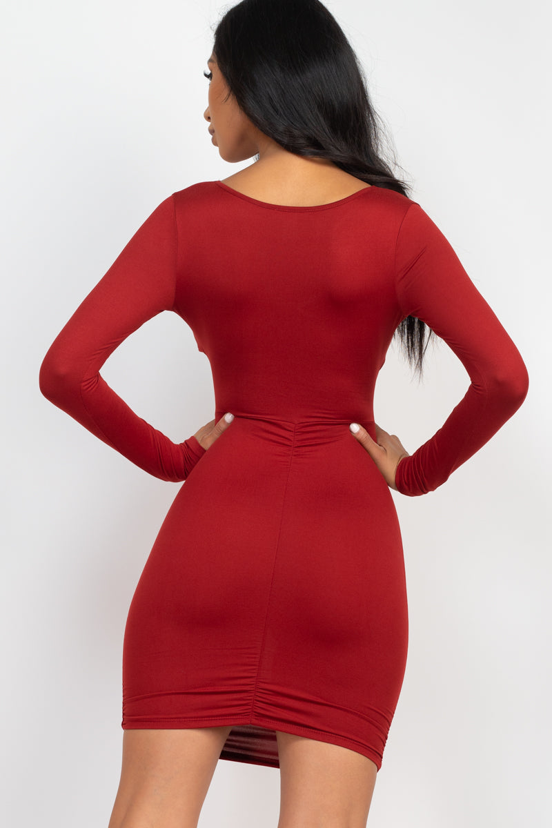 Crisscross Cutout Front Mini Dress (CAPELLA)-22