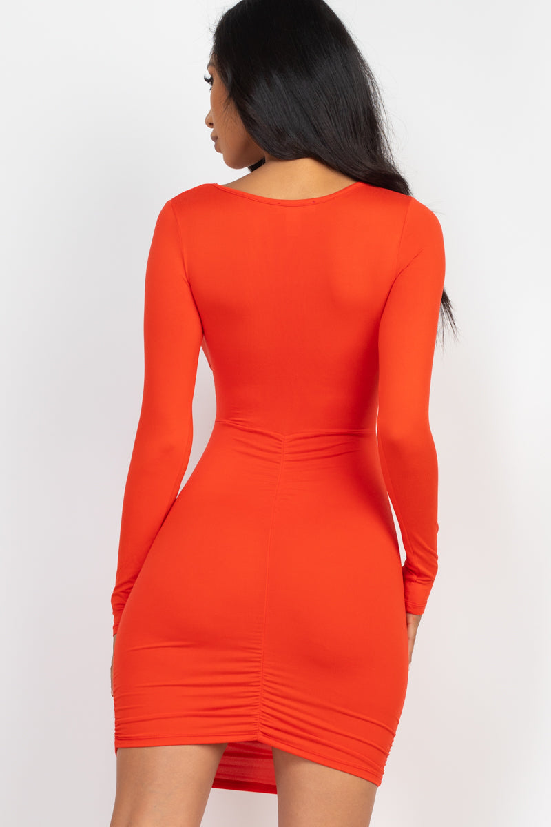 Crisscross Cutout Front Mini Dress (CAPELLA)-12