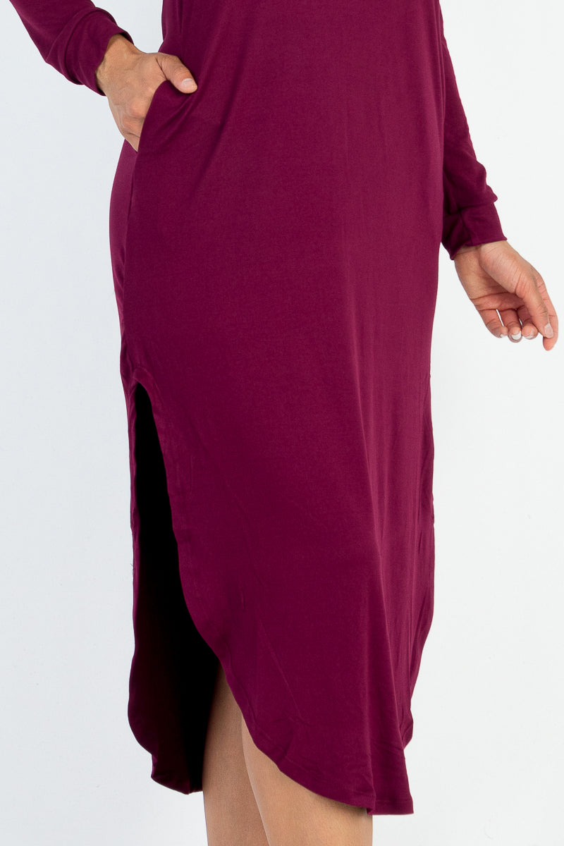 Long Sleeve Curved Hem Midi Dress (CAPELLA)-18