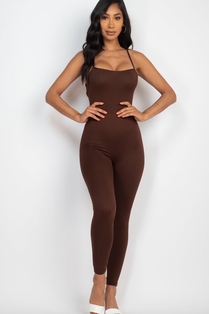 Criss-Cross Open Back Bodycon Jumpsuit (CAPELLA)-11