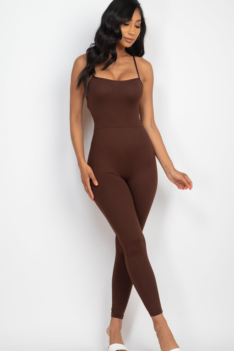 Criss-Cross Open Back Bodycon Jumpsuit (CAPELLA)-12