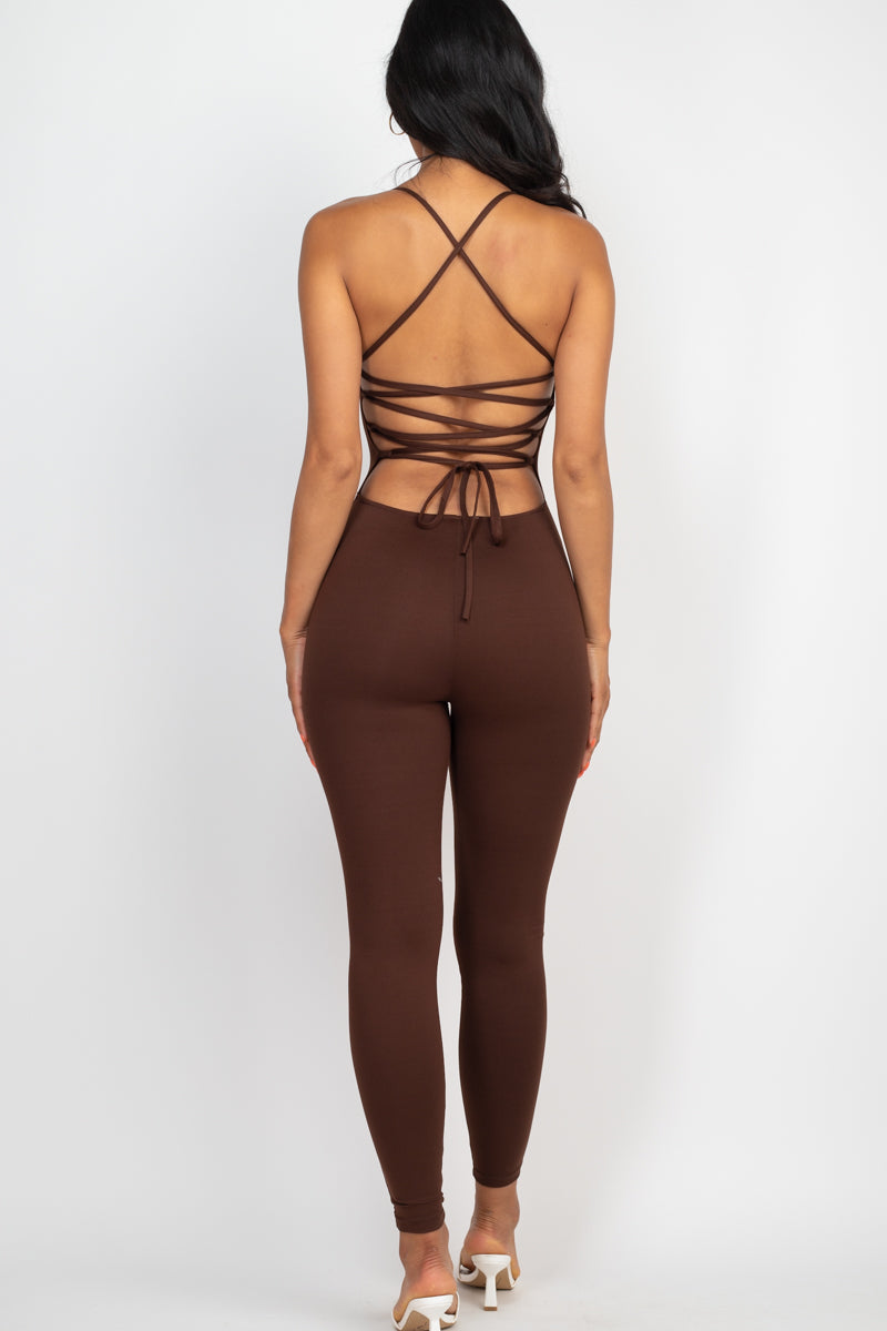 Criss-Cross Open Back Bodycon Jumpsuit (CAPELLA)-14