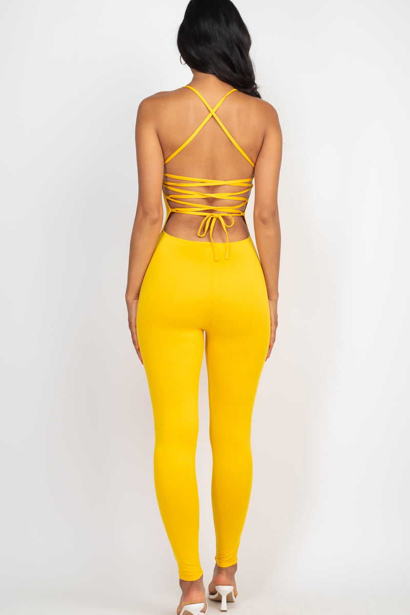 Criss-Cross Open Back Bodycon Jumpsuit (CAPELLA)-19