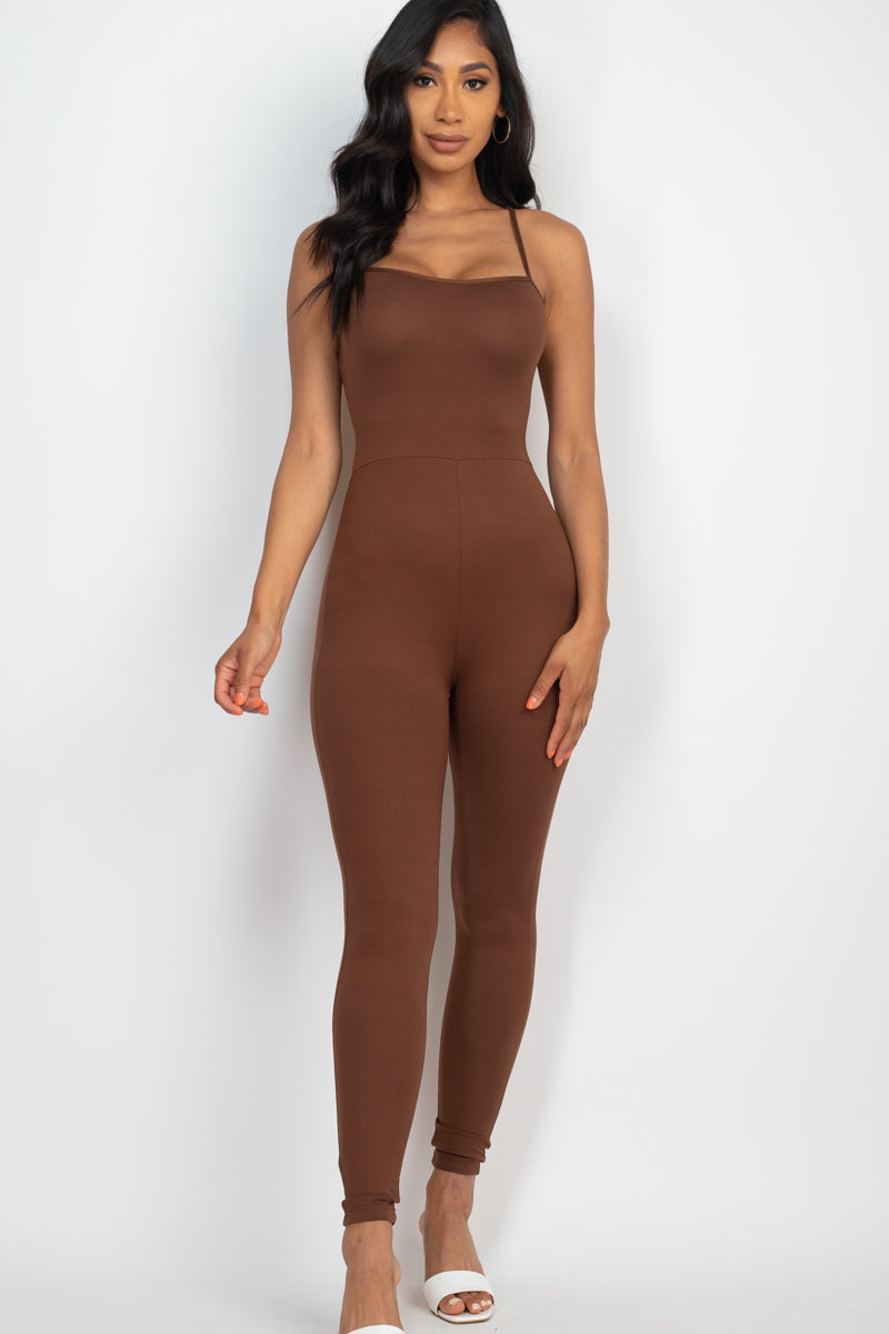 Criss-Cross Open Back Bodycon Jumpsuit (CAPELLA)-21