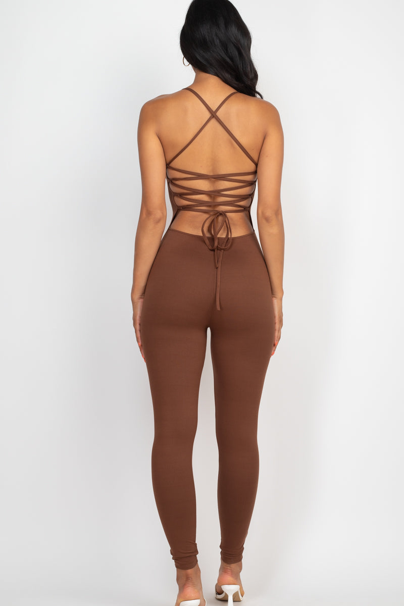 Criss-Cross Open Back Bodycon Jumpsuit (CAPELLA)-24