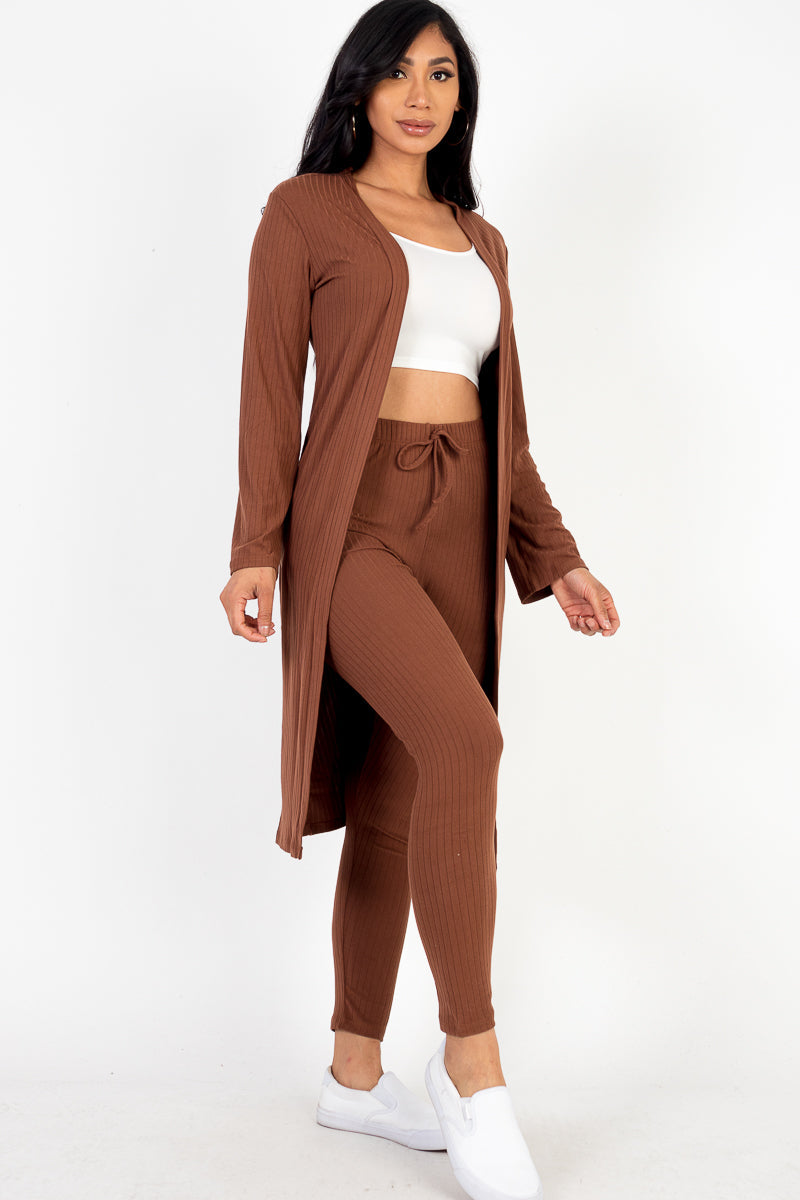 Ribbed Long Cardigan & Leggings Set (CAPELLA)-26