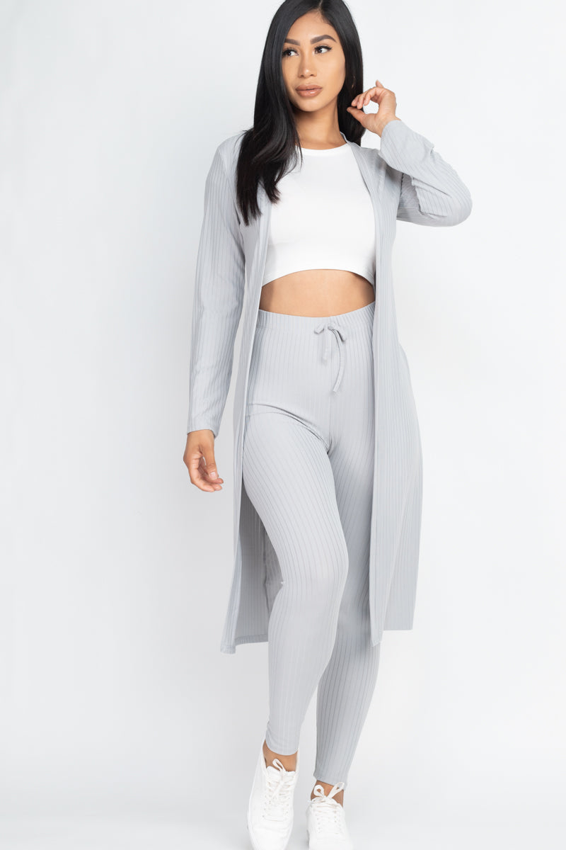 Ribbed Long Cardigan & Leggings Set (CAPELLA)-39