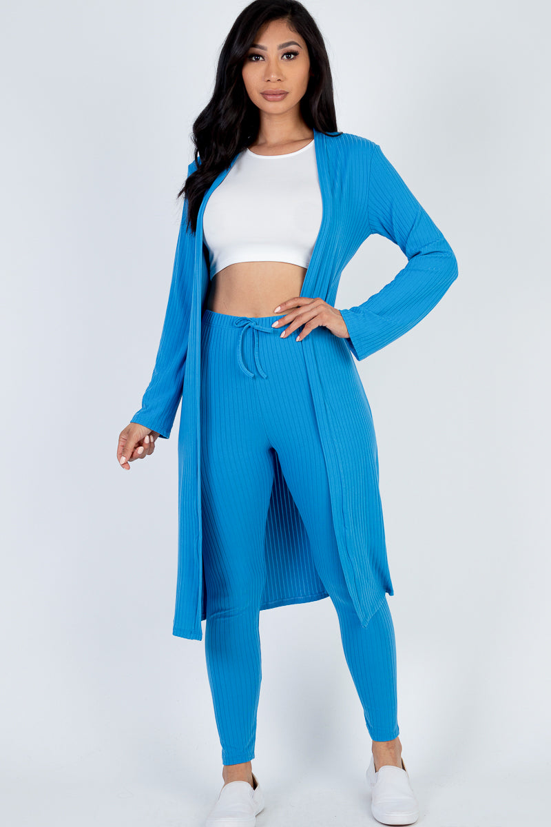 Ribbed Long Cardigan & Leggings Set (CAPELLA)-43