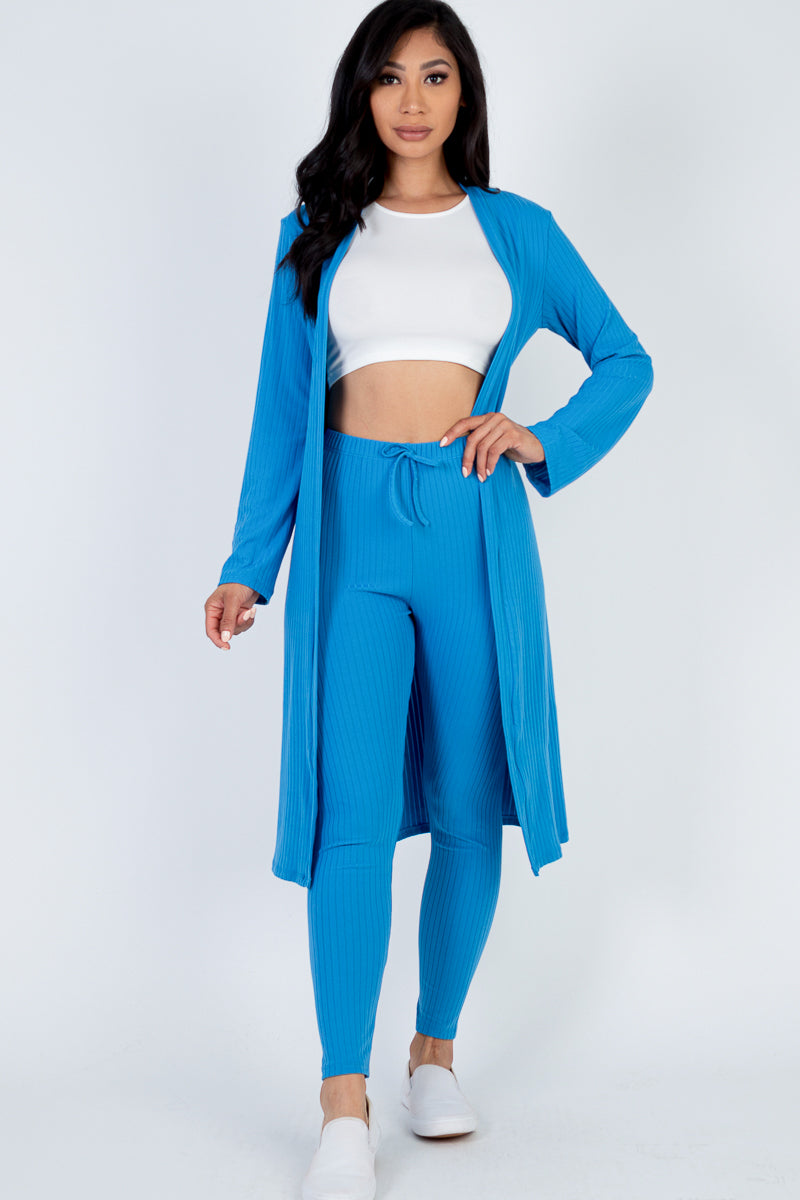 Ribbed Long Cardigan & Leggings Set (CAPELLA)-44