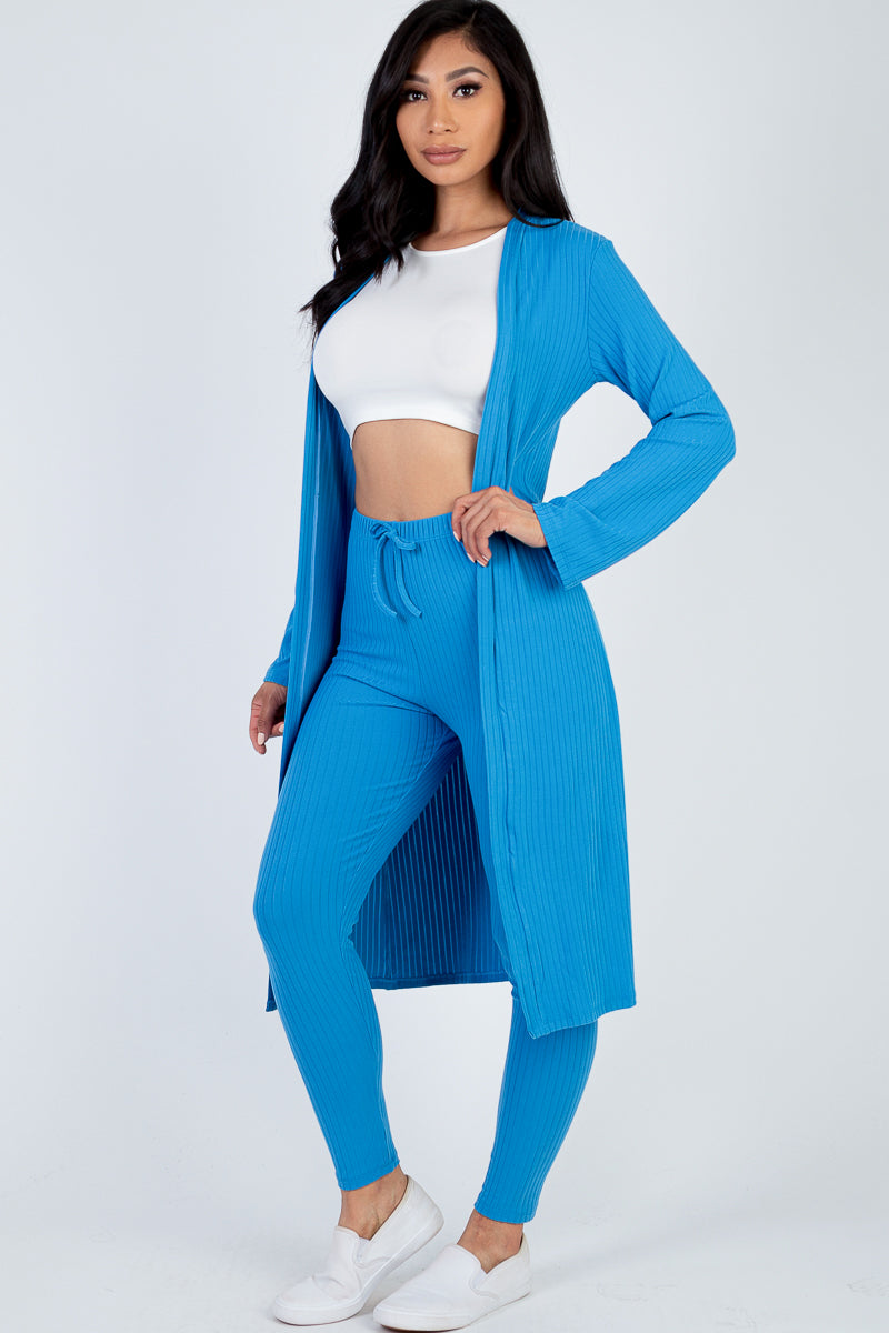 Ribbed Long Cardigan & Leggings Set (CAPELLA)-45