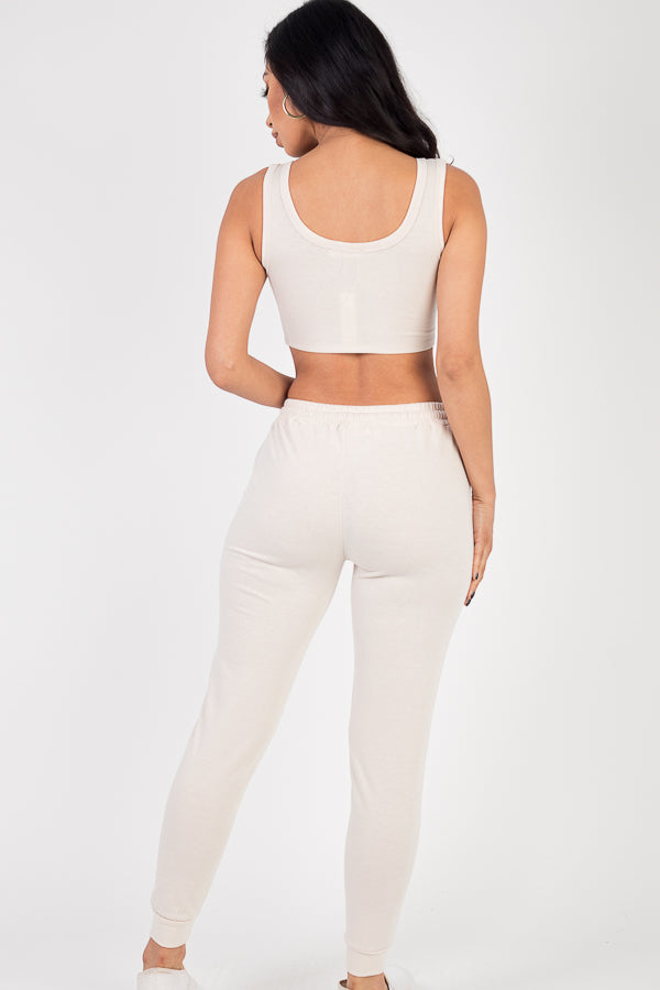 French Terry Cropped Tank Top & Joggers Set (CAPELLA)-22