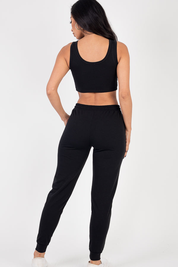 French Terry Cropped Tank Top & Joggers Set (CAPELLA)-27