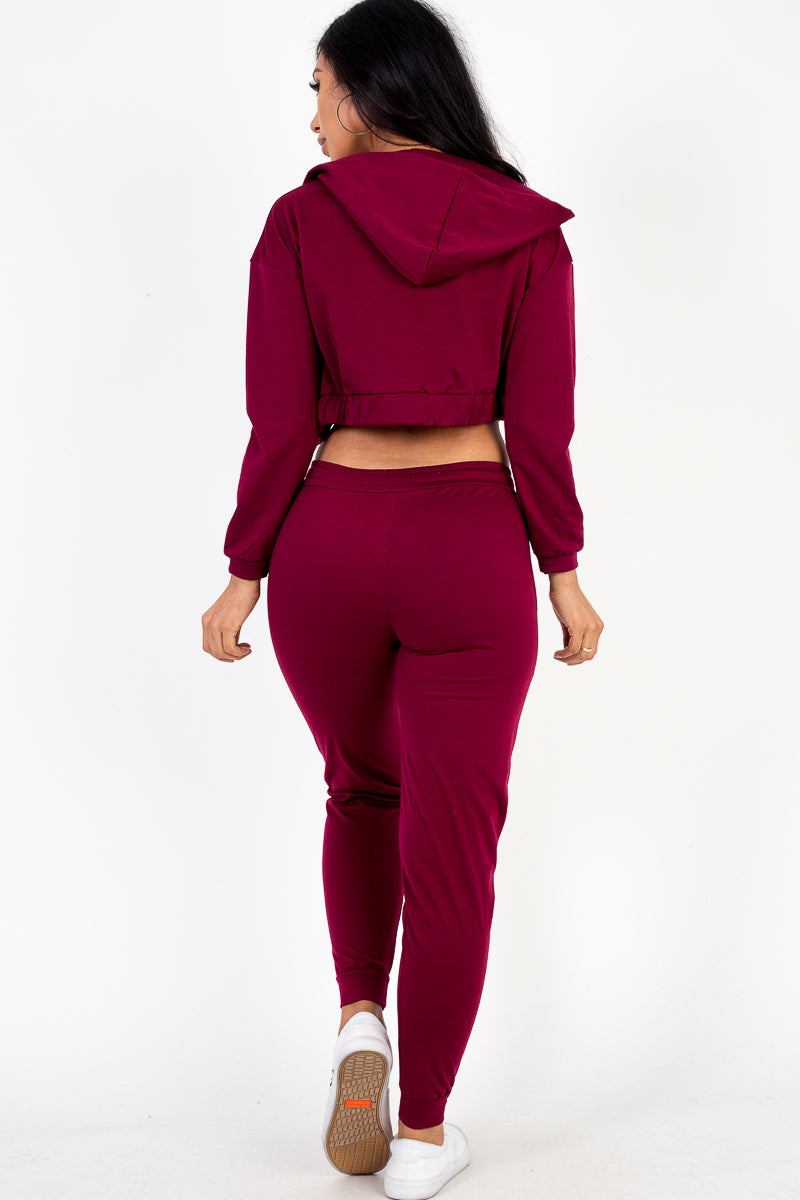 French Terry Cropped Cami with Zip-up Jacket and Joggers Set (CAPELLA)-13