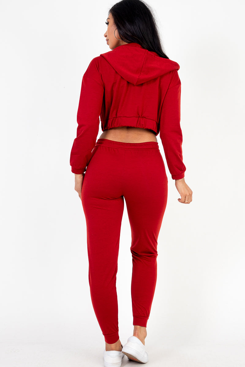 French Terry Cropped Cami with Zip-up Jacket and Joggers Set (CAPELLA)-23