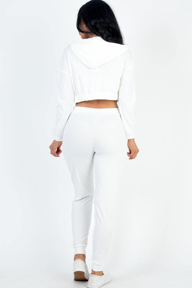 French Terry Cropped Cami with Zip-up Jacket and Joggers Set (CAPELLA)-33