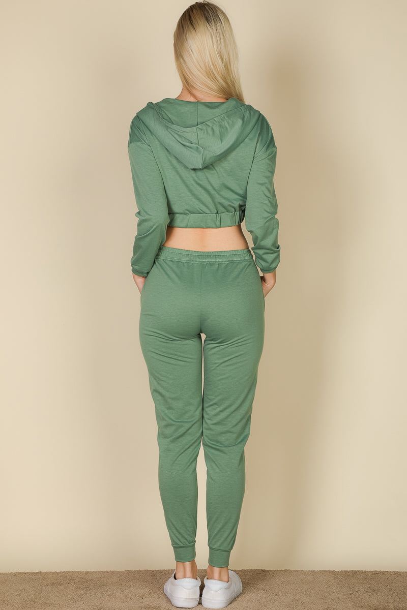 French Terry Cropped Cami with Zip-up Jacket and Joggers Set (CAPELLA)-3