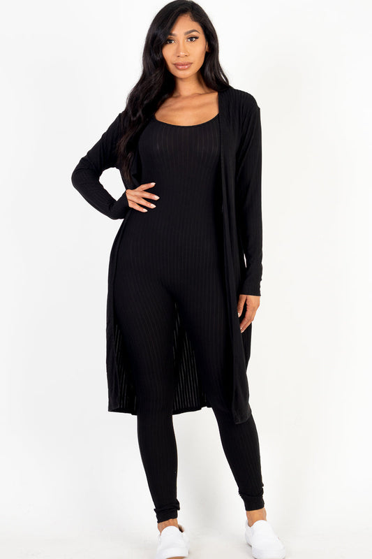 Ribbed Cardigan & Jumpsuit Set (CAPELLA)-20