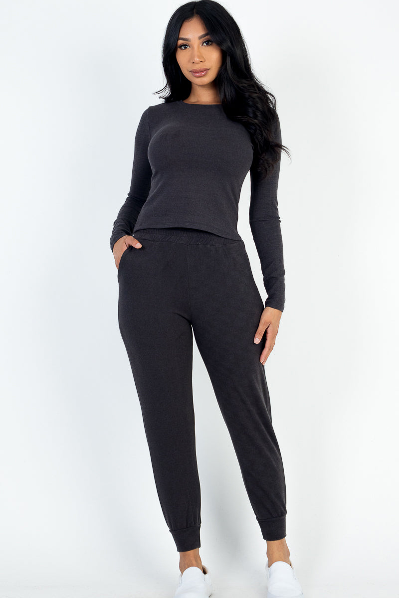 Ribbed Sweatshirt & Joggers Set (CAPELLA)-9