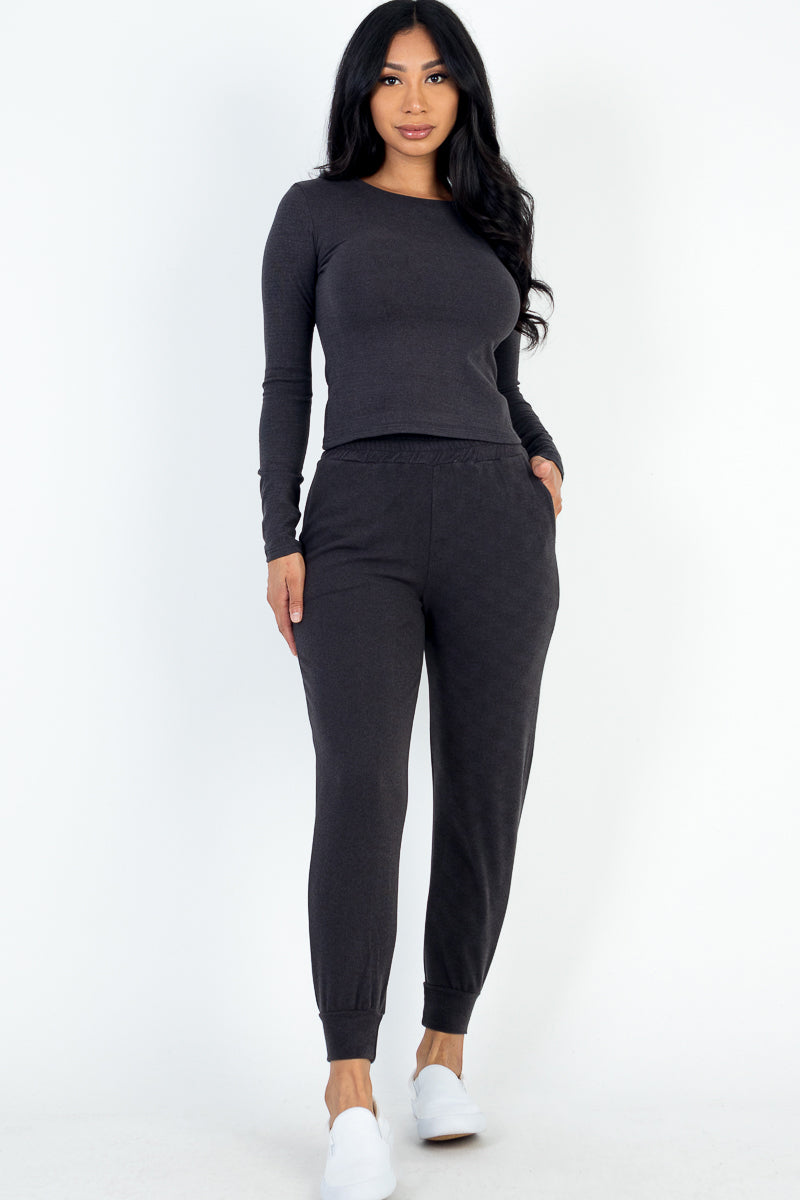 Ribbed Sweatshirt & Joggers Set (CAPELLA)-5