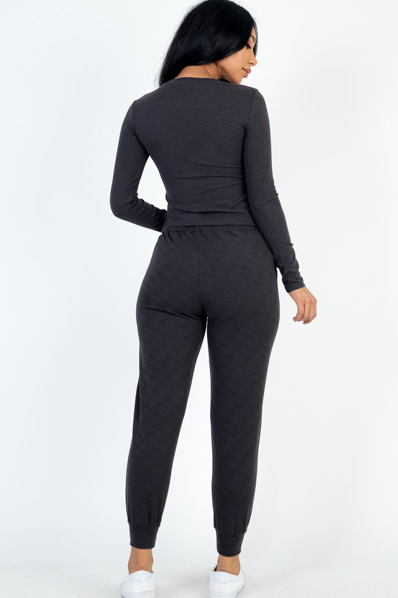 Ribbed Sweatshirt & Joggers Set (CAPELLA)-7