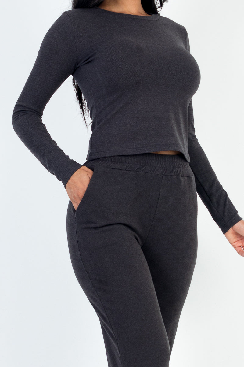 Ribbed Sweatshirt & Joggers Set (CAPELLA)-8