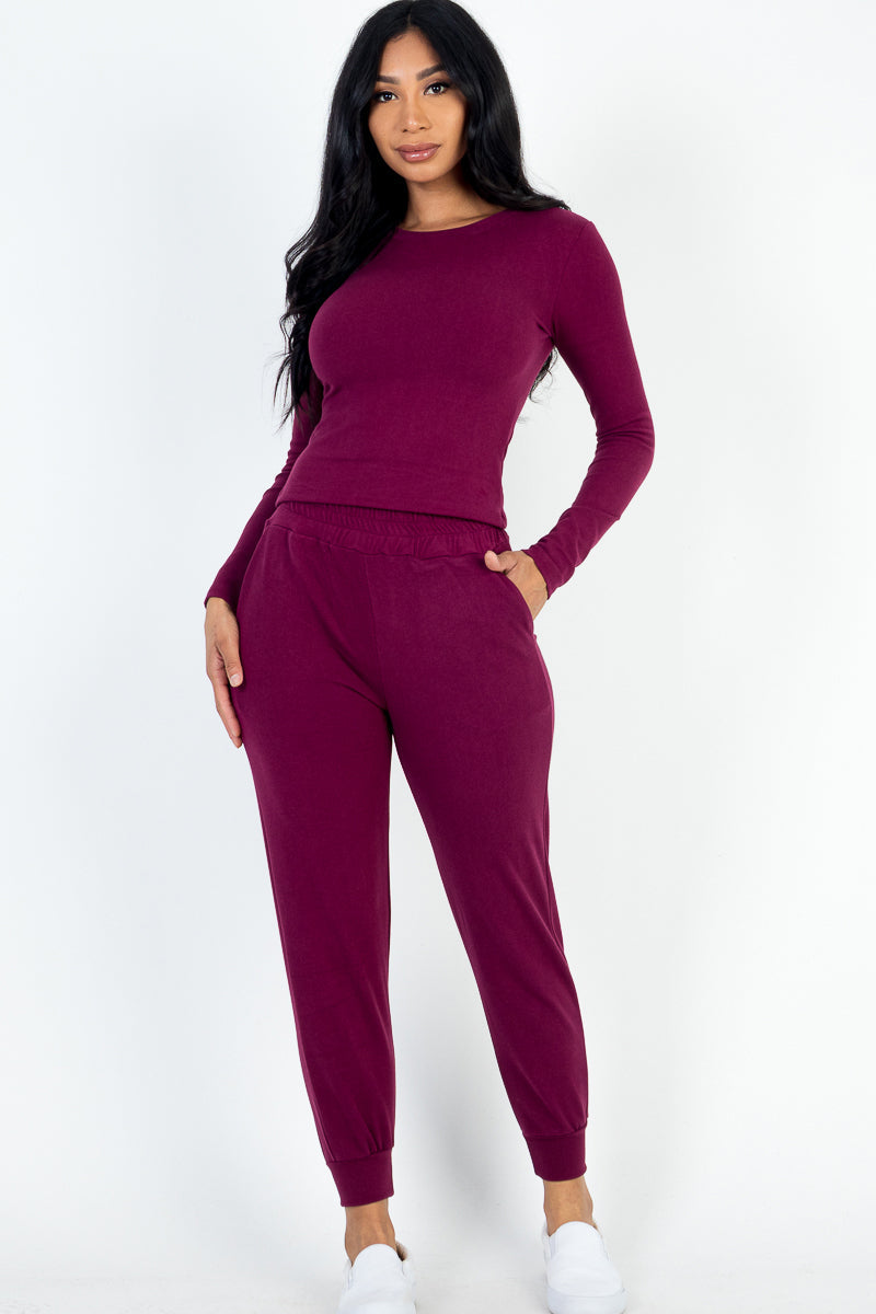 Ribbed Sweatshirt & Joggers Set (CAPELLA)-4
